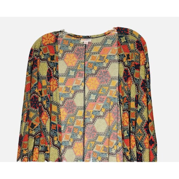 Lularoe Multi Color Geometric Print Open Front Kimono M - Picture 2 of 4
